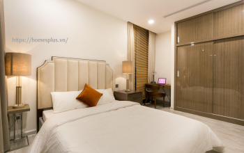 Cho thuê căn hộ 2 phòng ngủ Vinhomes Central Park nội thất trắng sáng