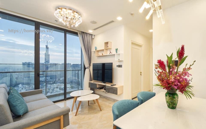 Cho thuê căn hộ toà Aqua 3 Vinhomes Golden River 2 phòng ngủ view trực diện Landmark 81