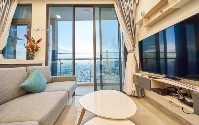Cho thuê căn hộ toà Aqua 3 Vinhomes Golden River 2 phòng ngủ view trực diện Landmark 81