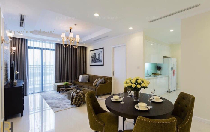 Cho thuê căn hộ Vinhomes Central Park 3 phòng ngủ tòa Central 1 nội thất sang trọng